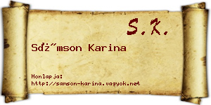 Sámson Karina névjegykártya